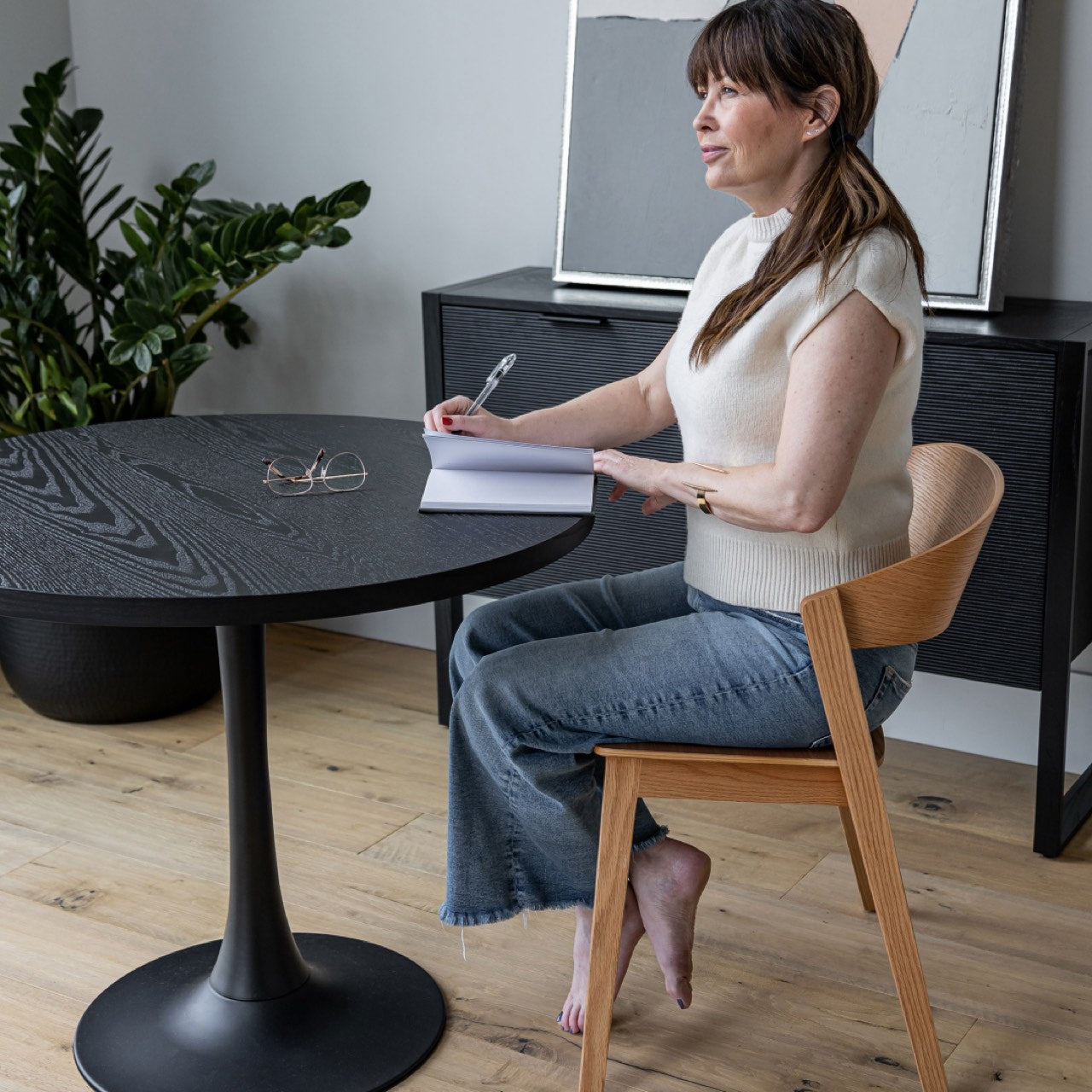 Surface Pedestal Dining Table - Black