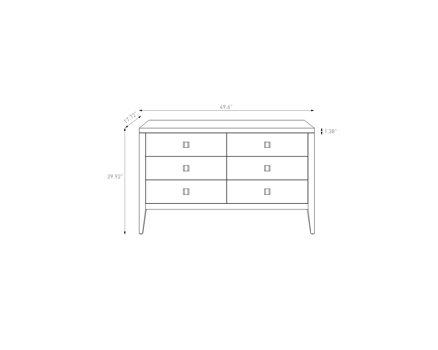 Hara 6 Drawer Dresser Tall - Natural Oak
