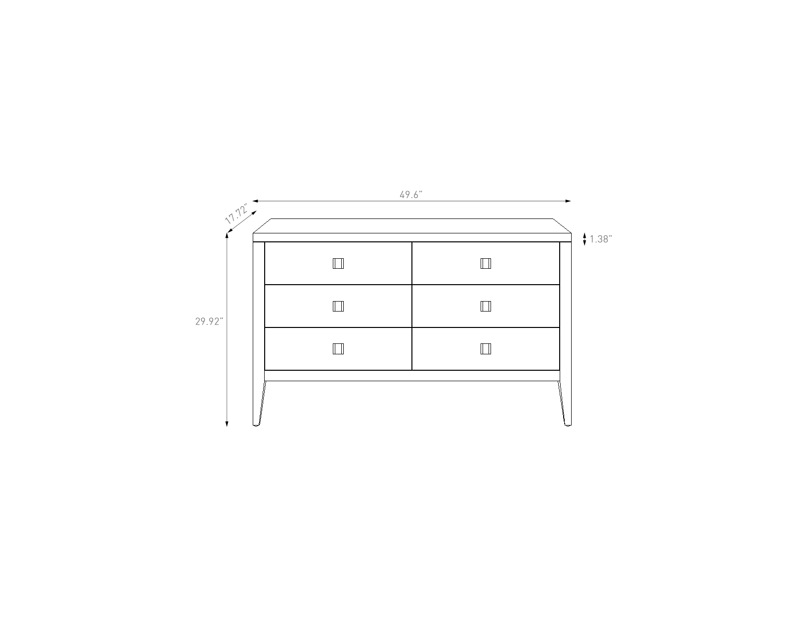 Hara 6 Drawer Dresser - Black